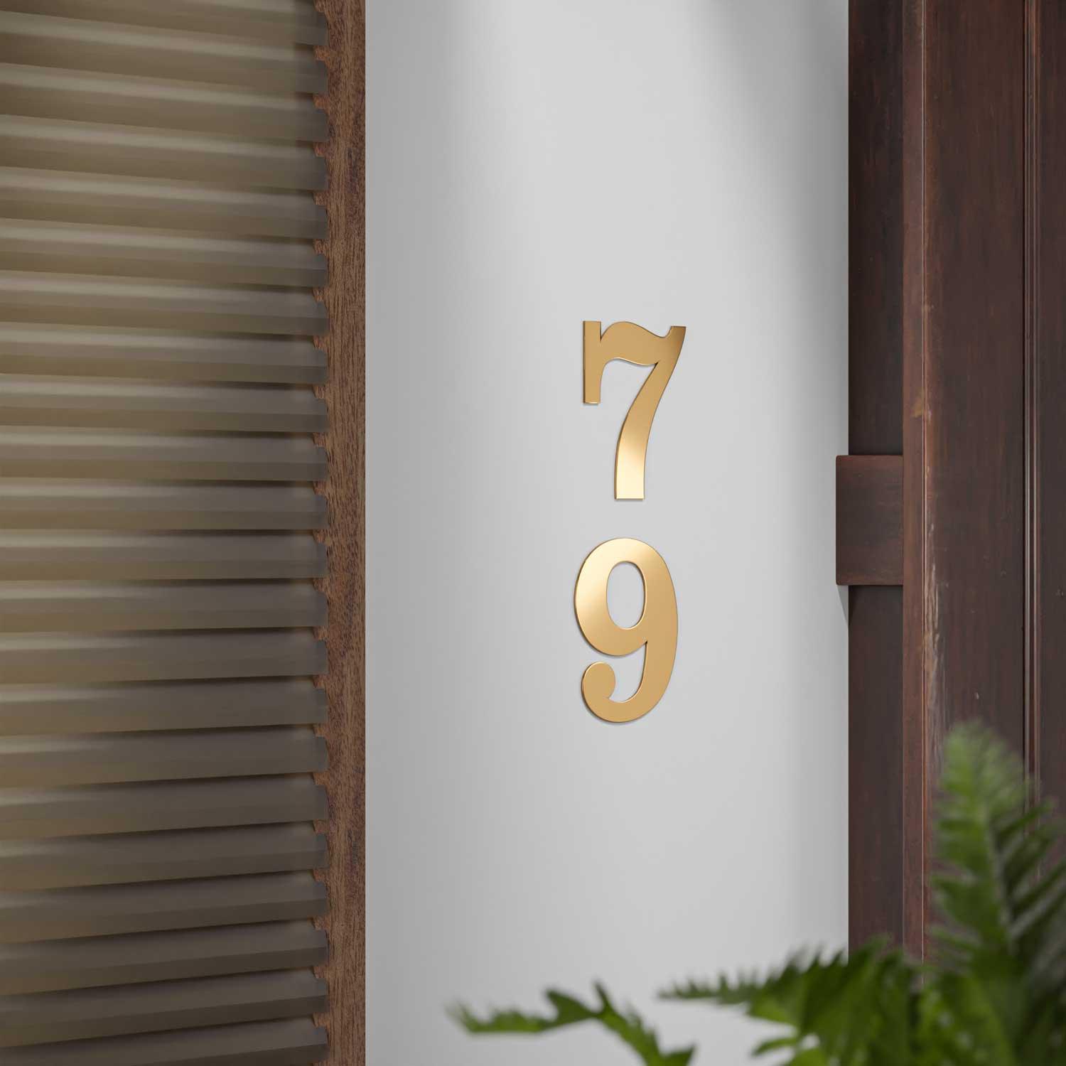 Clarendon - Classic Brass Door Numbers & Letters - Housenama