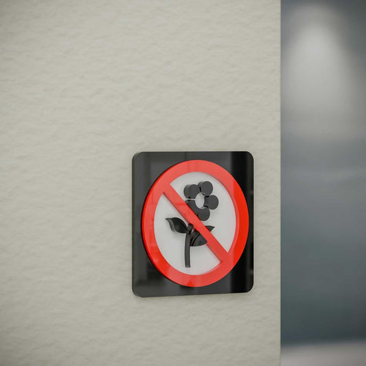 Do Not Pick Flowers - Layered 3D Prohibition Sign - Housenama