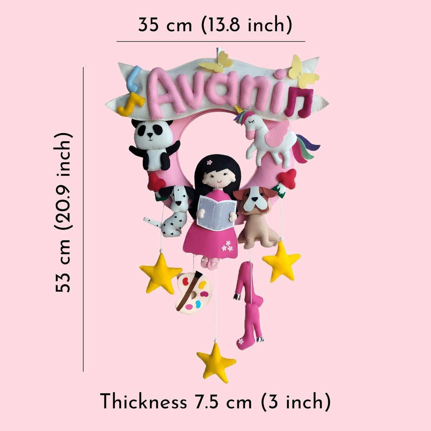 Dog-loving Doll Name Felt Name Plate for Children - Housenama