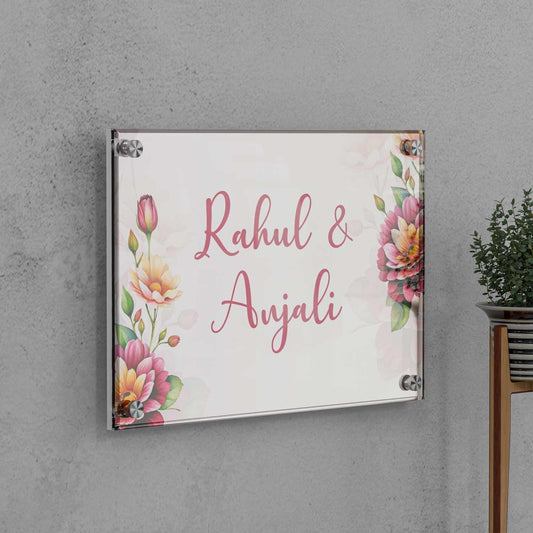 Eternal Blooms - Acrylic Name Plate - Housenama