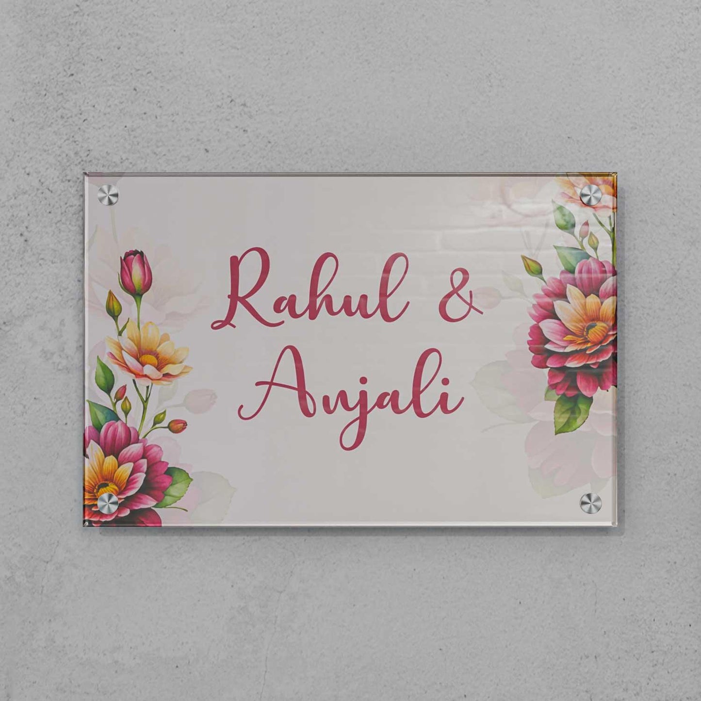 Eternal Blooms - Acrylic Name Plate - Housenama