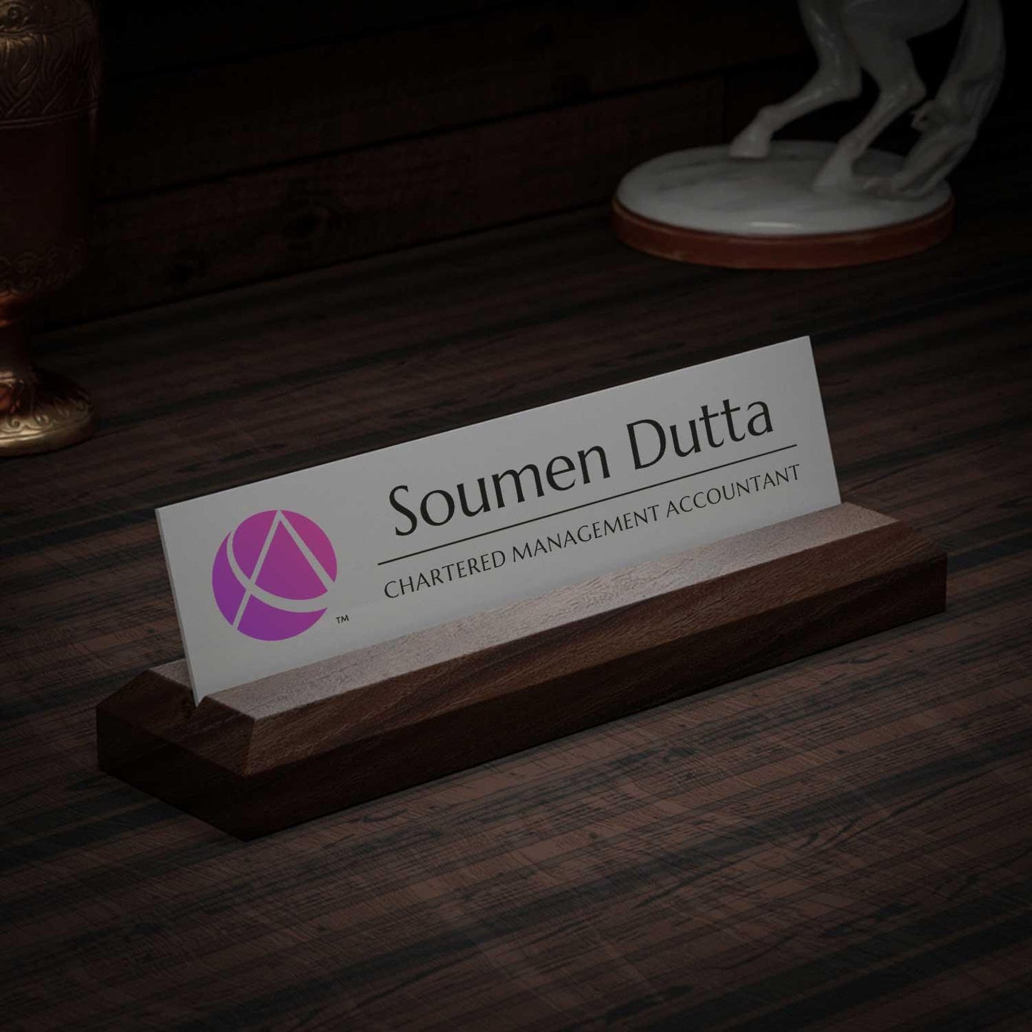 Excelus Office Desk Name Plate - Chartered Management Accountant (CIMA) - Housenama