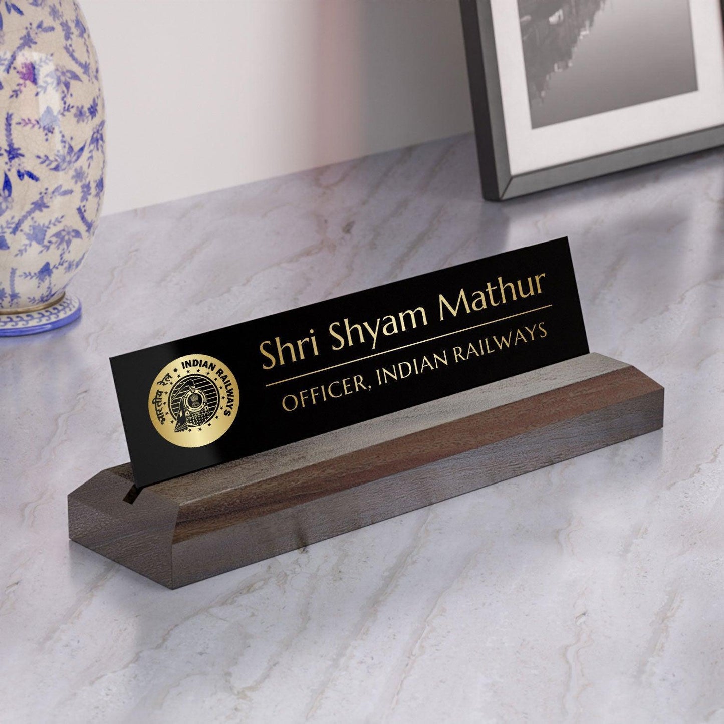 Excelus Office Desk Name Plate - Indian Railways - Housenama