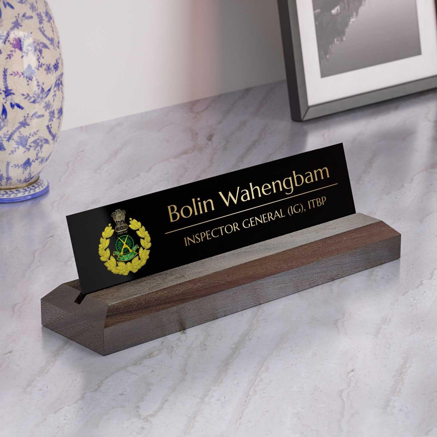 Excelus Office Desk Name Plate - Indo Tibetan Border Police (ITBP) - Housenama