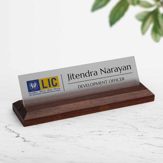 Excelus Office Desk Name Plate - LIC Agent / Officer - Housenama