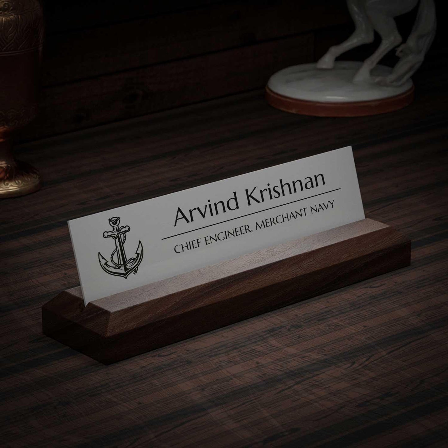 Excelus Office Desk Name Plate - Merchant Navy - Housenama