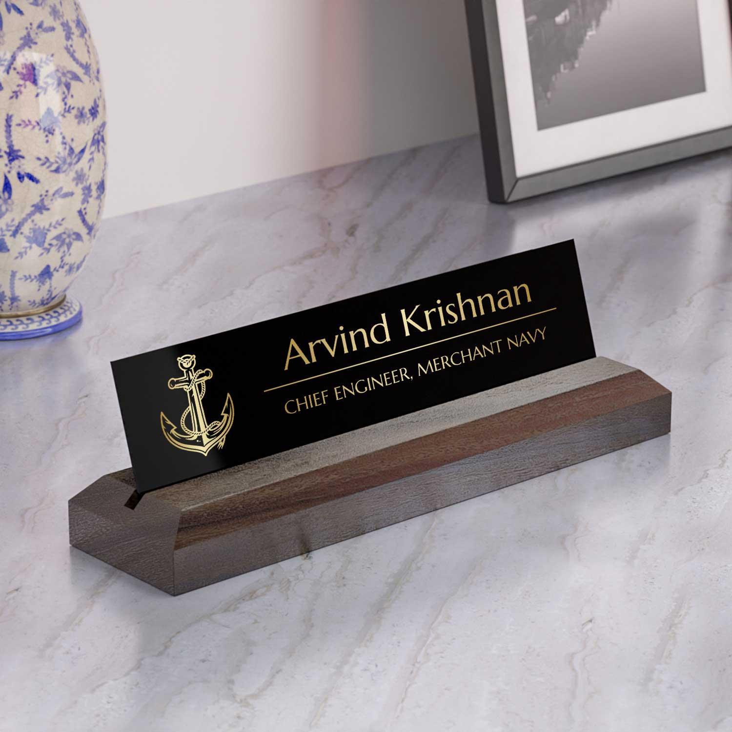 Excelus Office Desk Name Plate - Merchant Navy - Housenama