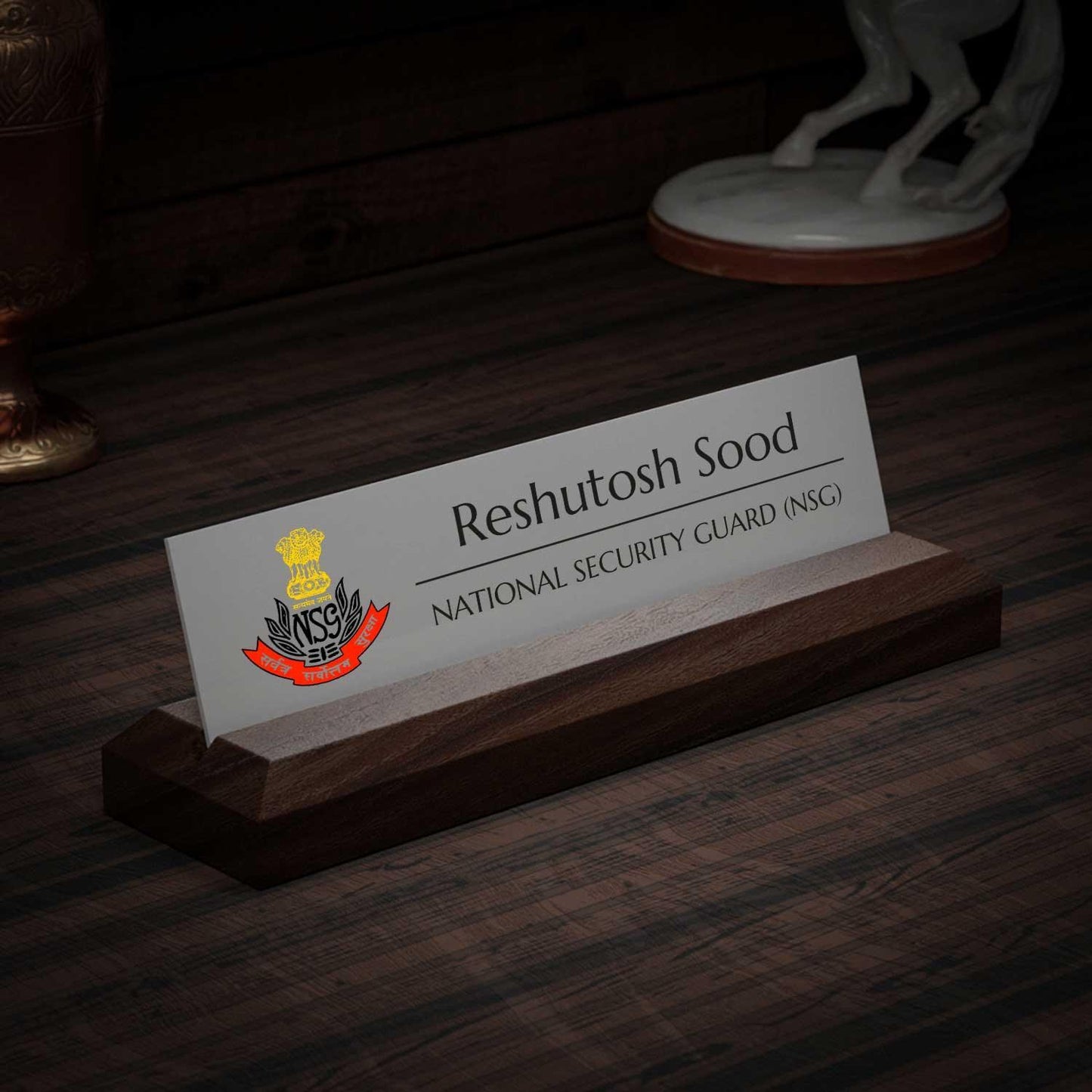 Excelus Office Desk Name Plate - National Security Guard (NSG) - Housenama