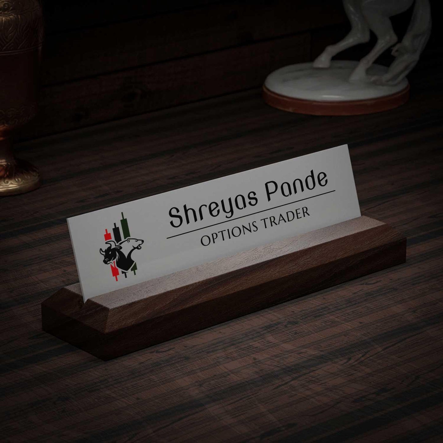 Excelus Office Desk Name Plate - Stock Broker / Trader - Housenama