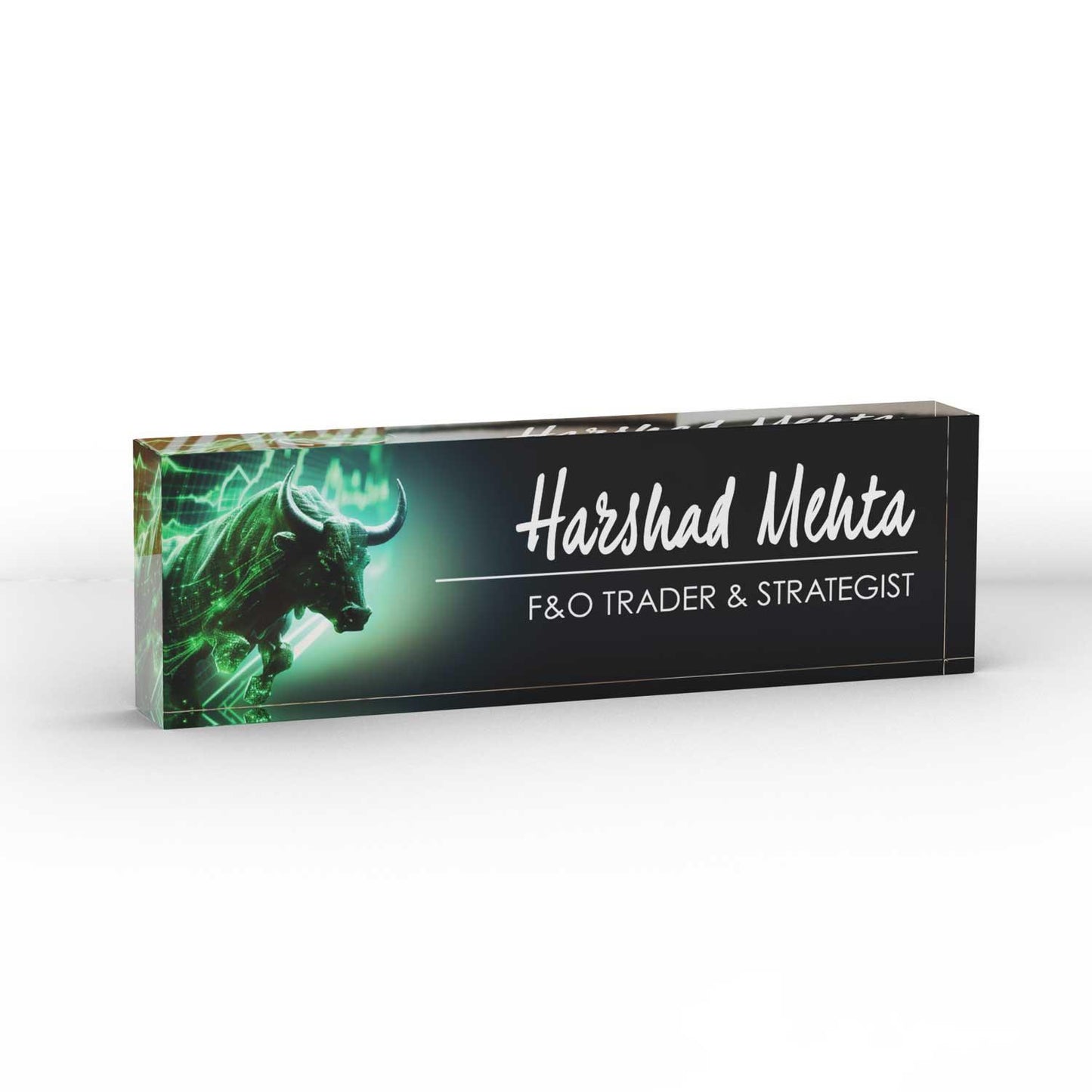 Executive Desk Name Plate for Stock Market Traders - Housenama