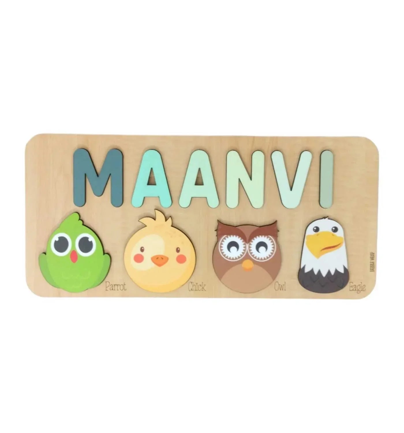 Personalised Wooden Name Puzzle - Fauna (4 Elements)