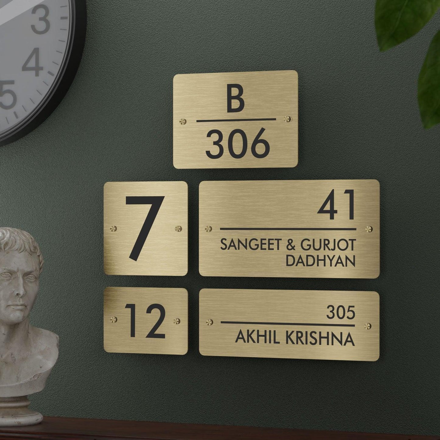 Futura (Gold Stainless Steel) - Contemporary House Number/Name Sign