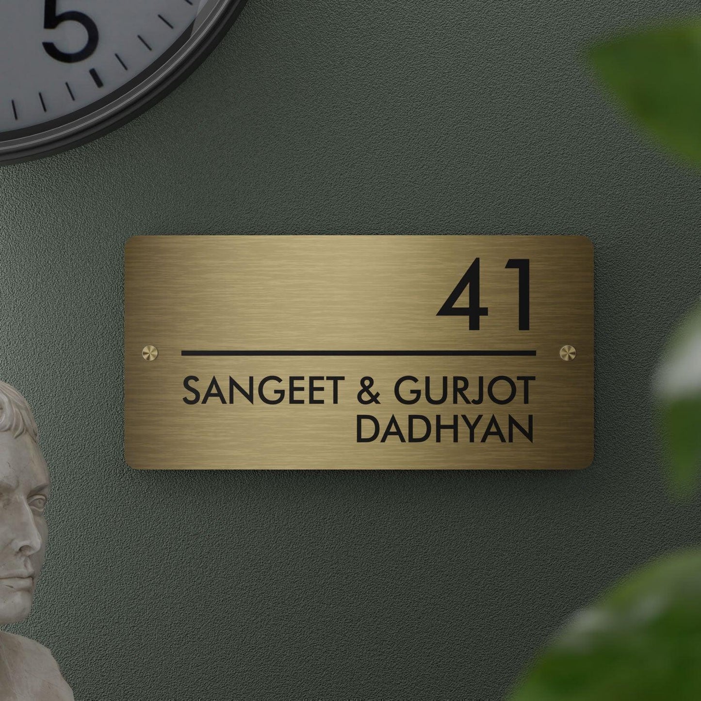 Futura (Gold Stainless Steel) - Contemporary House Number/Name Sign