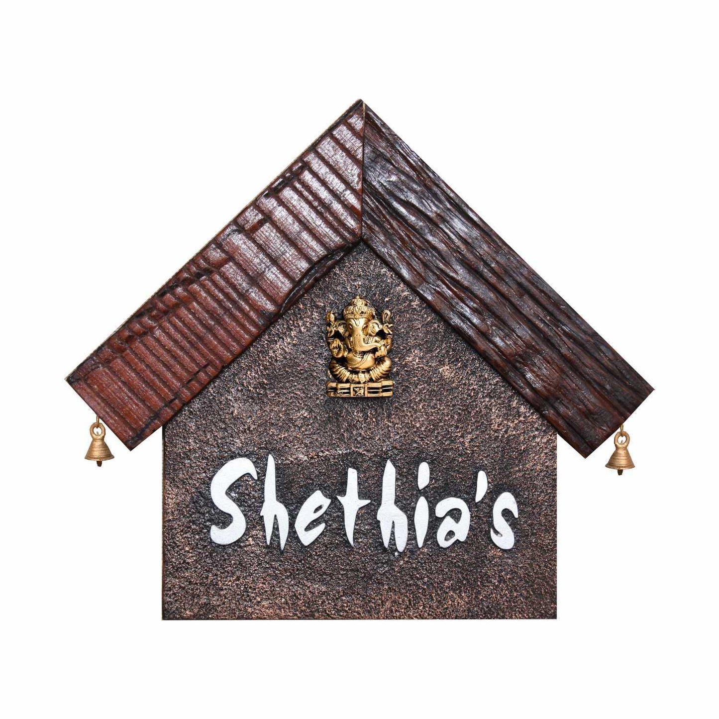 Gharaakaar - Decorative Wooden Name Plate - Housenama