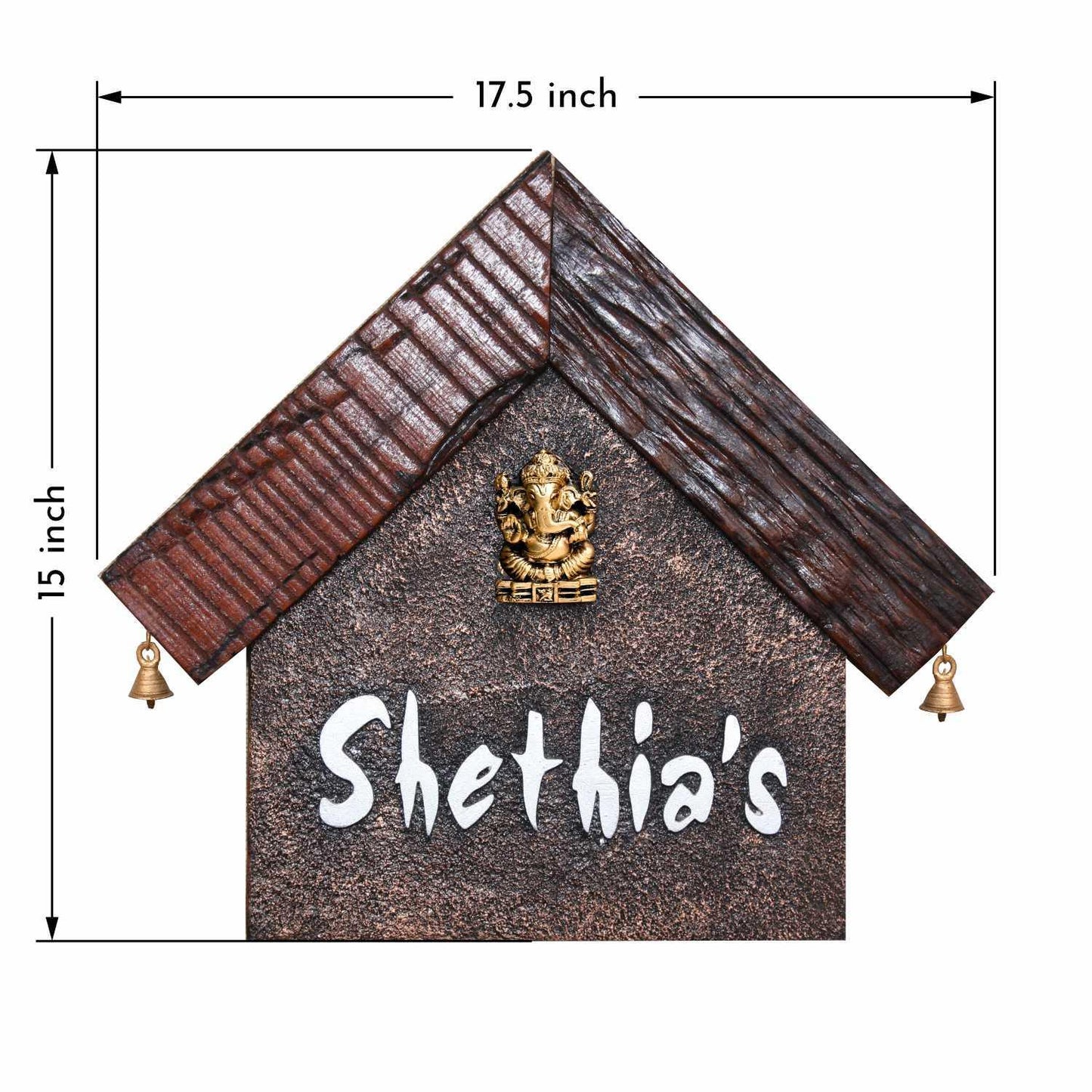 Gharaakaar - Decorative Wooden Name Plate - Housenama