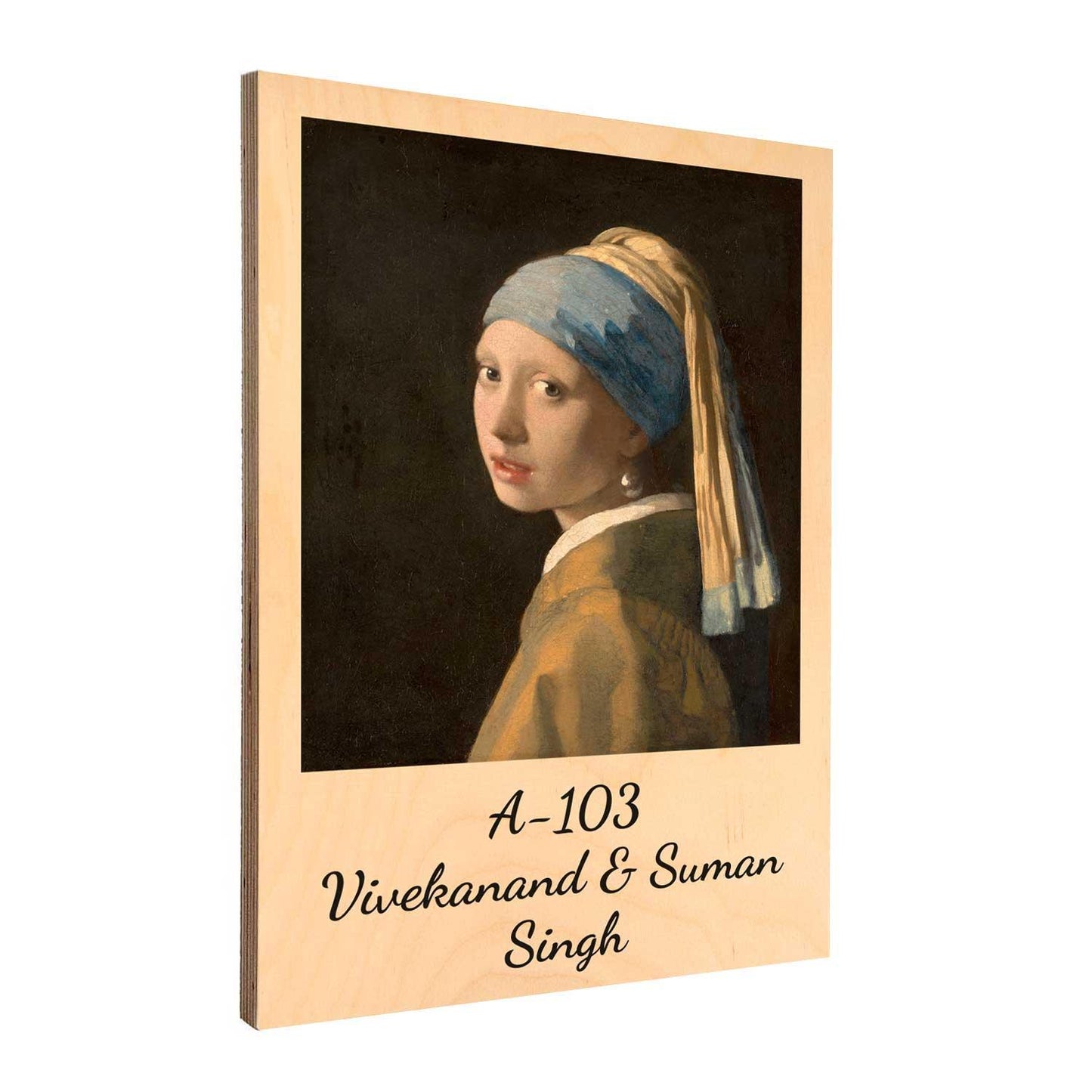 Girl with a Pearl Earring - Wooden Name Plate - Housenama
