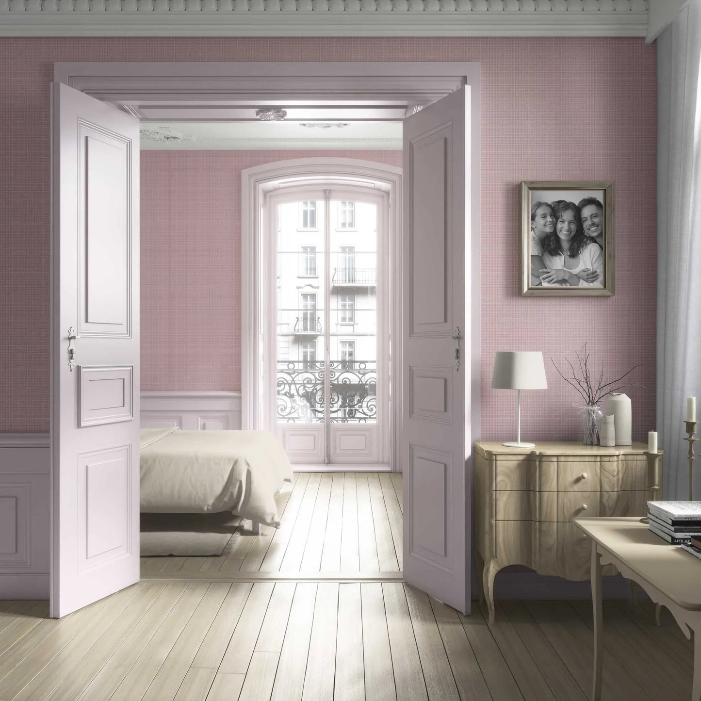 Glenloft Checks Wallpaper - Dusty Rose
