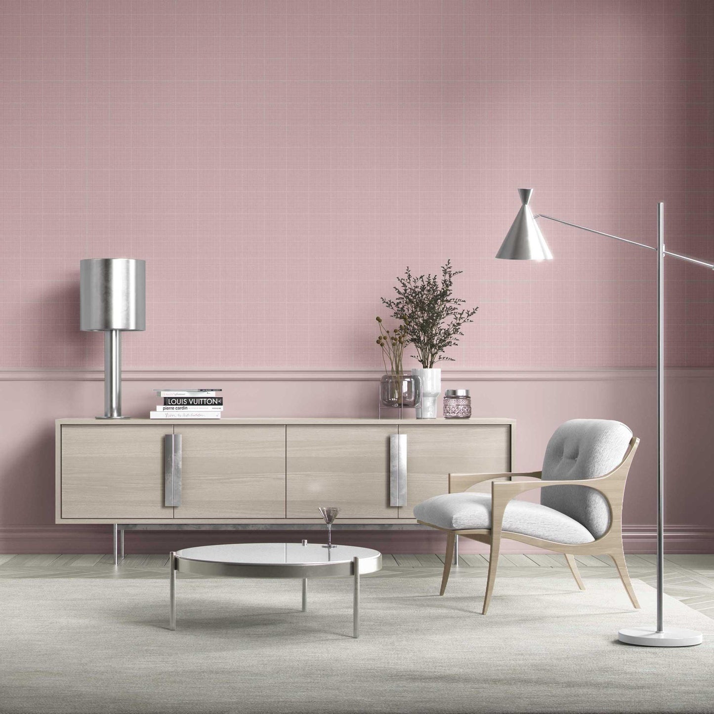 Glenloft Checks Wallpaper - Dusty Rose
