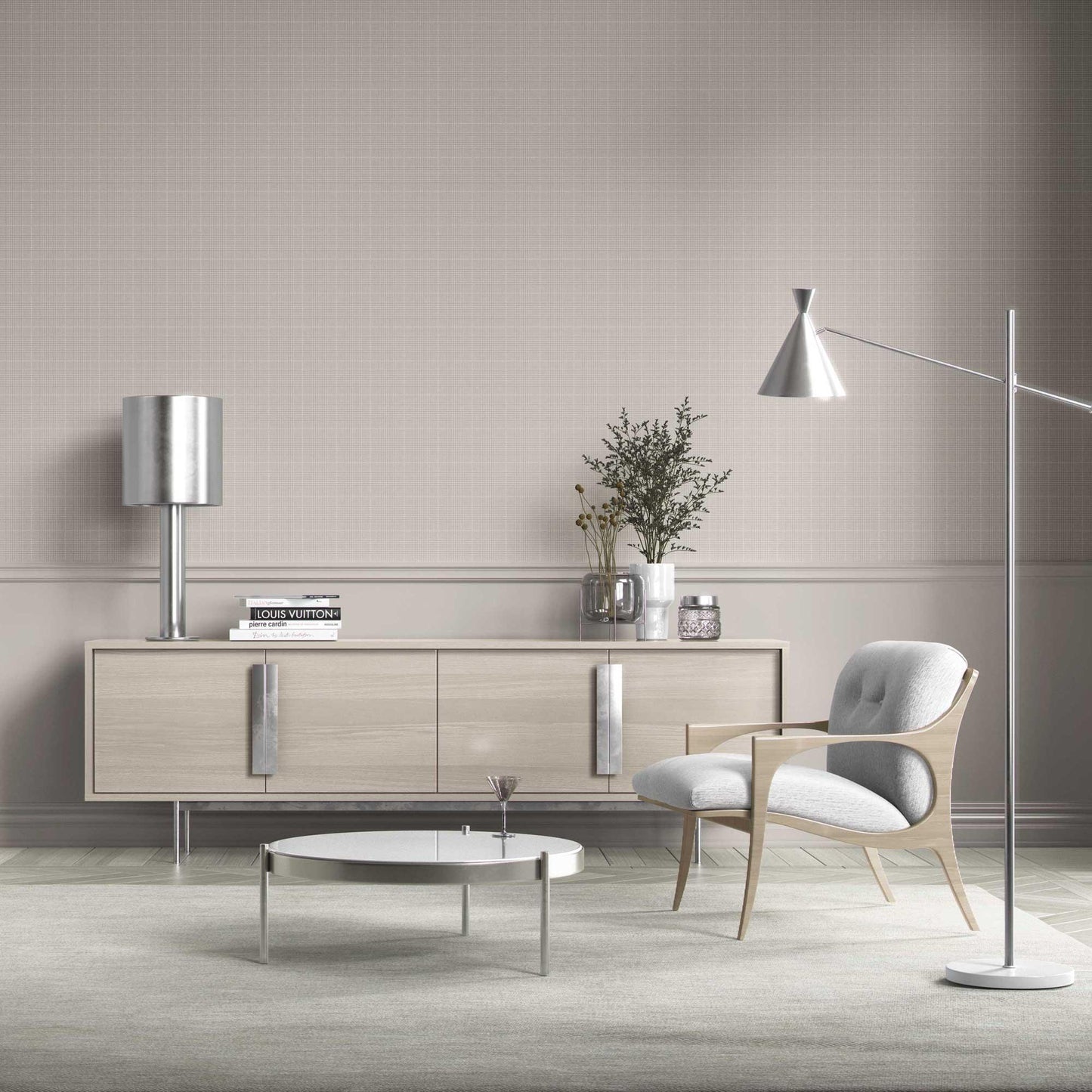 Glenloft Checks Wallpaper - Soft Taupe