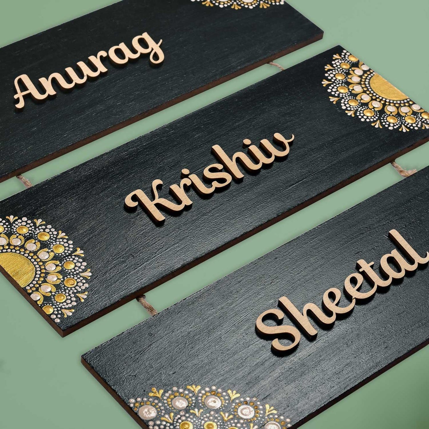 Golden Brick Mandala Nameplate - Housenama