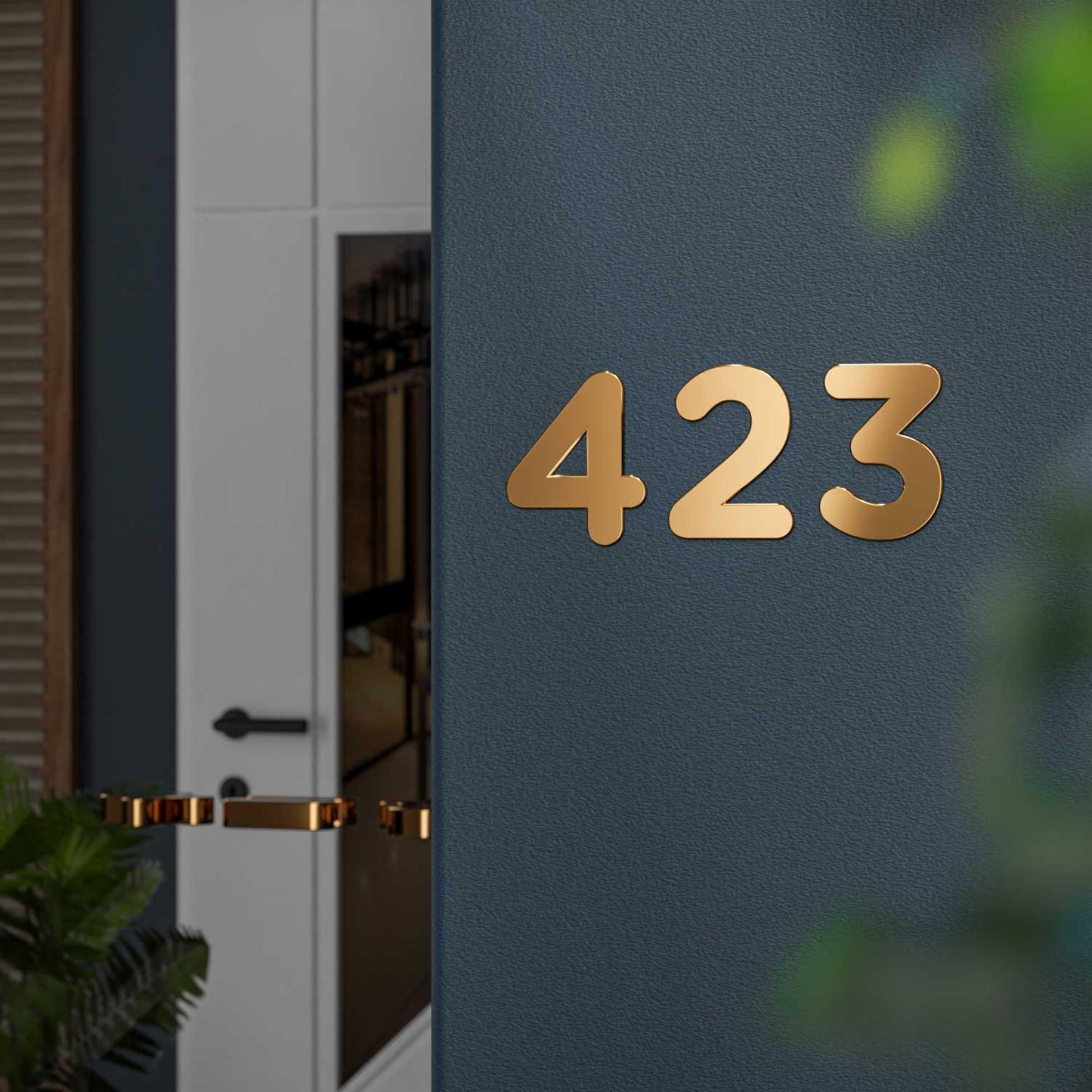 Gotham - Rounded Brass Door Numbers & Letters - Housenama