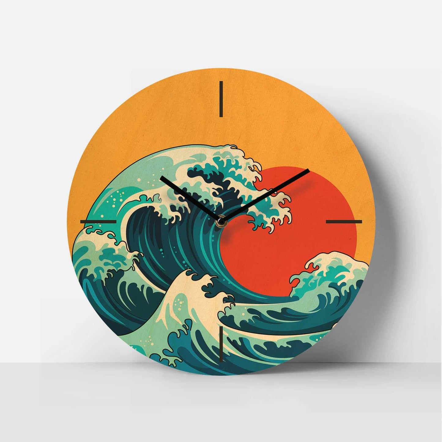 Great Wave Birch Clock