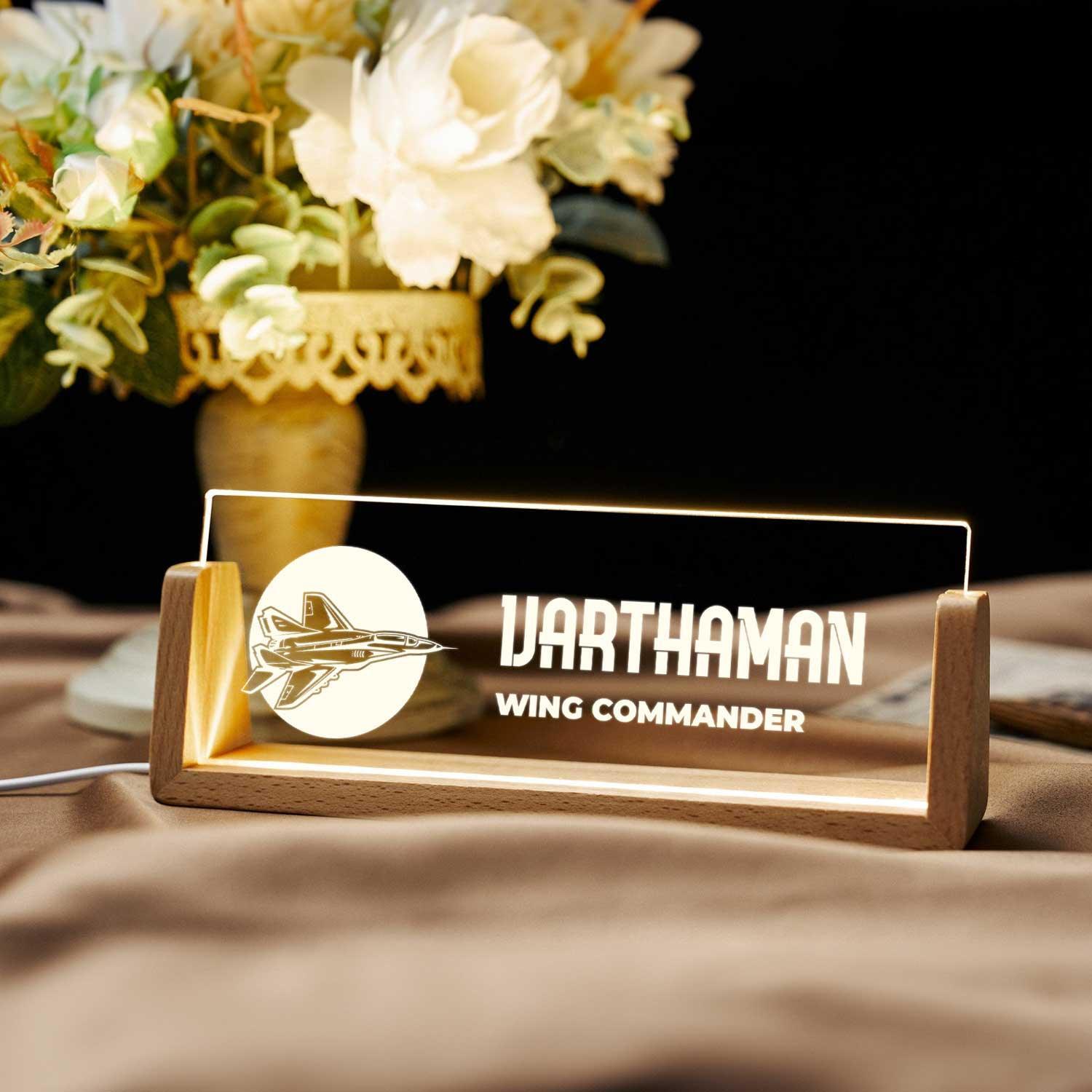 Illuminati Desk Nameplate for Air Force (includes LED Lighting) - Housenama