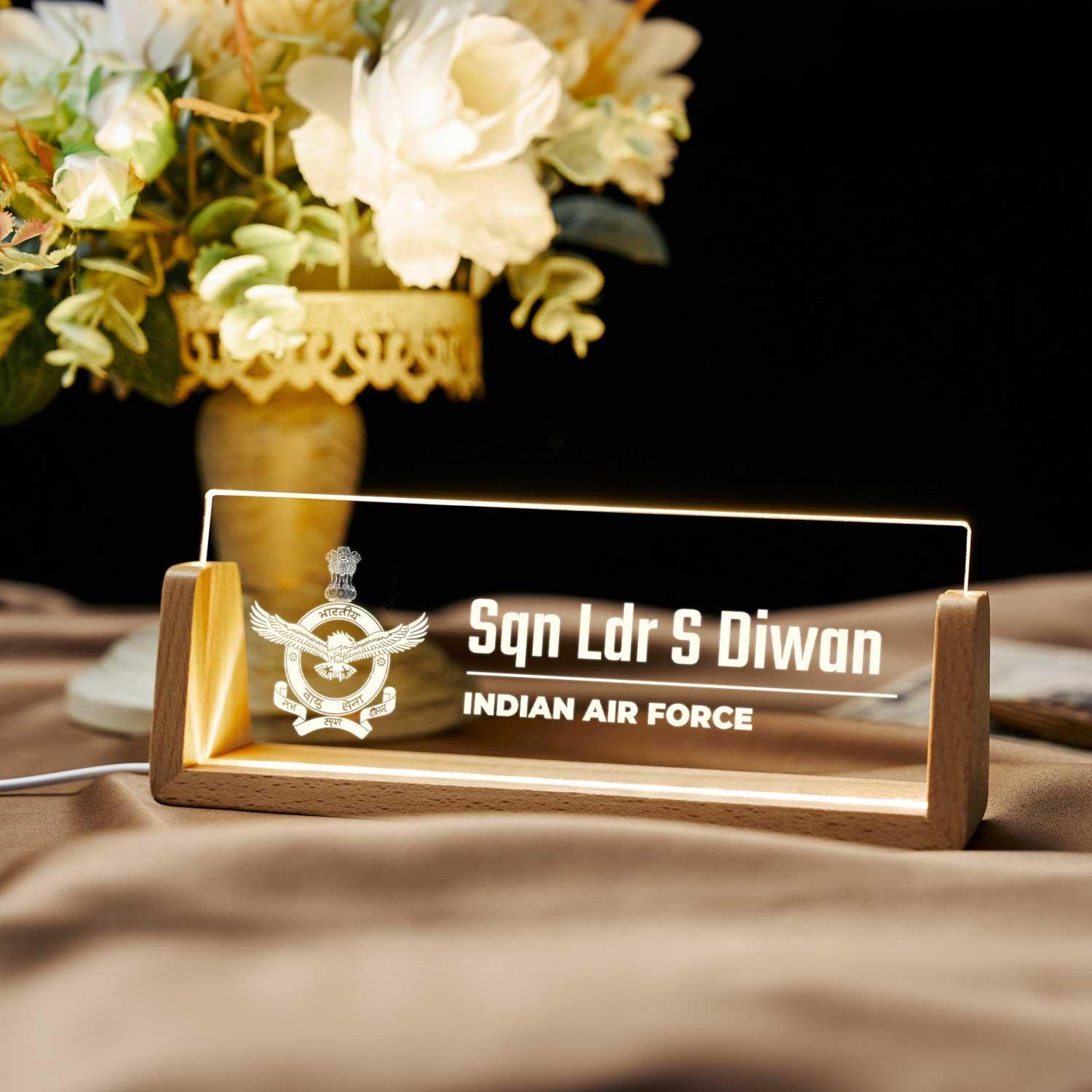 Illuminati Desk Nameplate for Air Force (includes LED Lighting) - Housenama