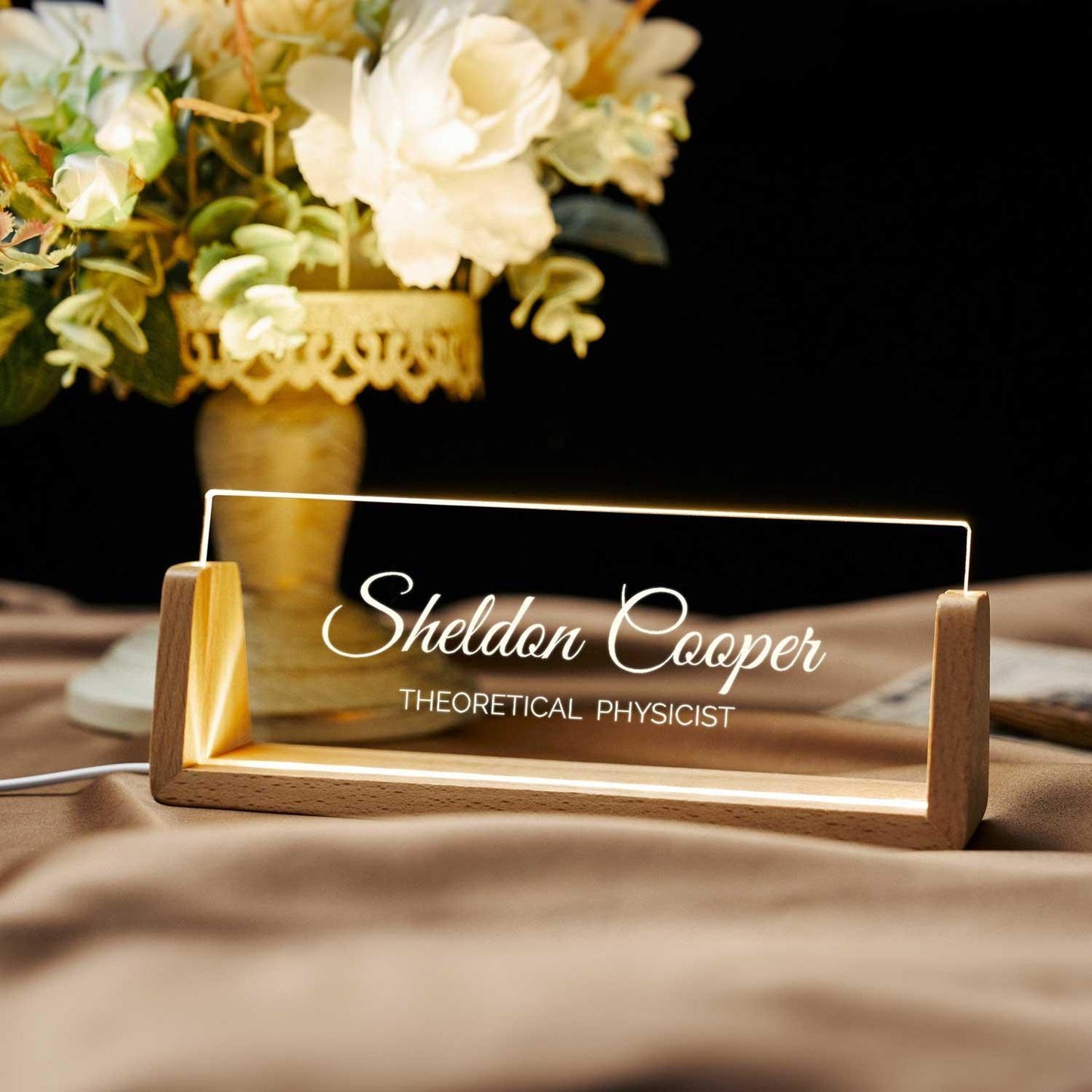 Illuminati Desk Nameplate for Executives (includes LED Lighting) - Housenama