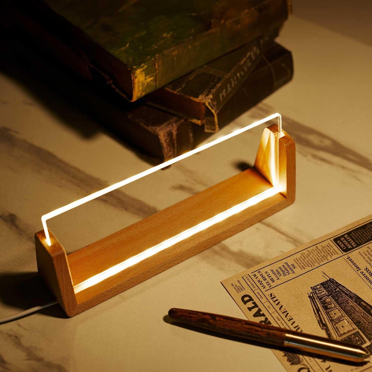 Illuminati Desk Nameplate for Company Secretary (includes LED Lighting)