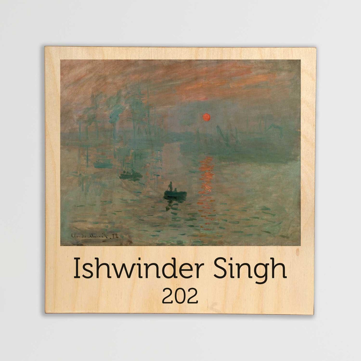 Impression, Sunrise - Wooden Name Plate - Housenama
