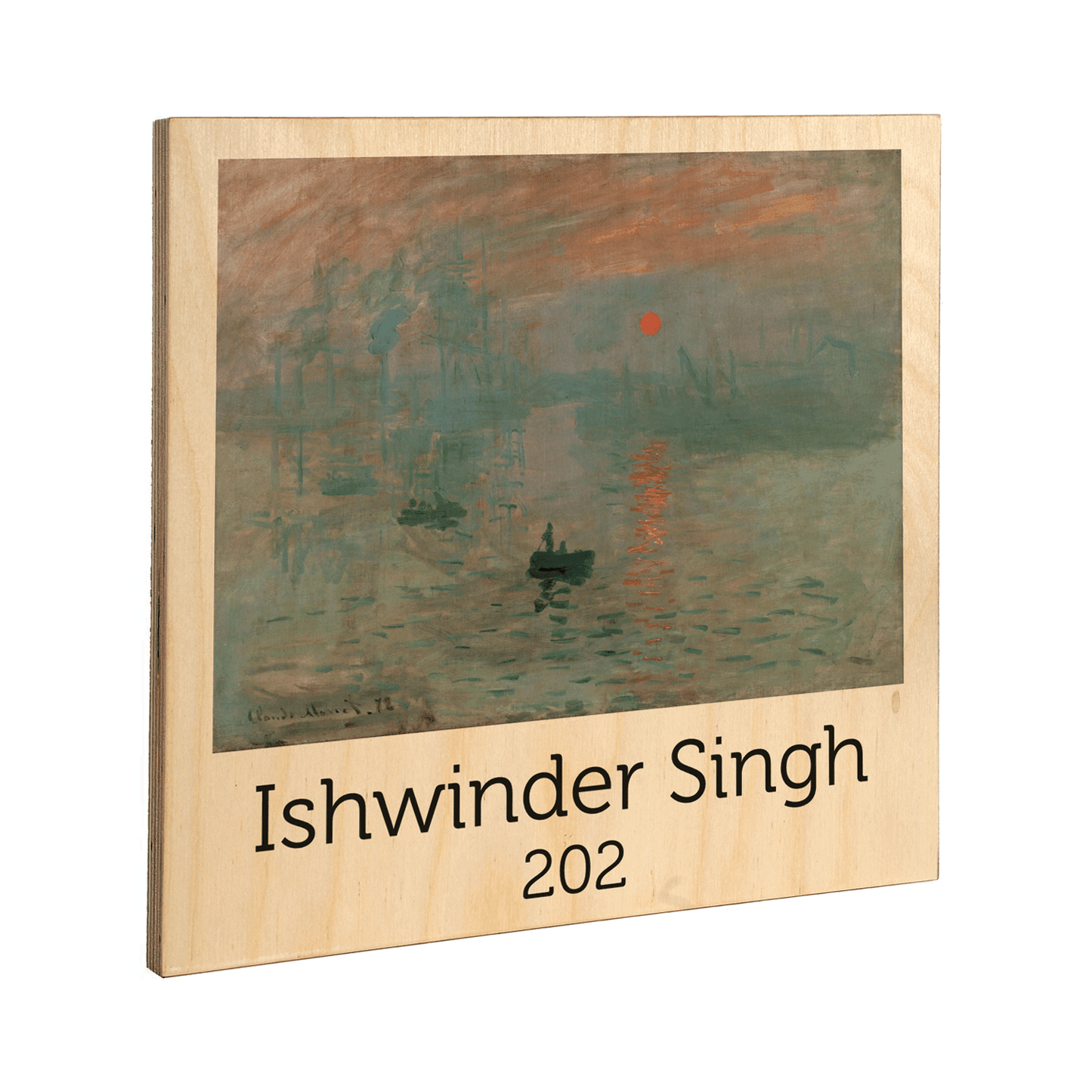 Impression, Sunrise - Wooden Name Plate - Housenama