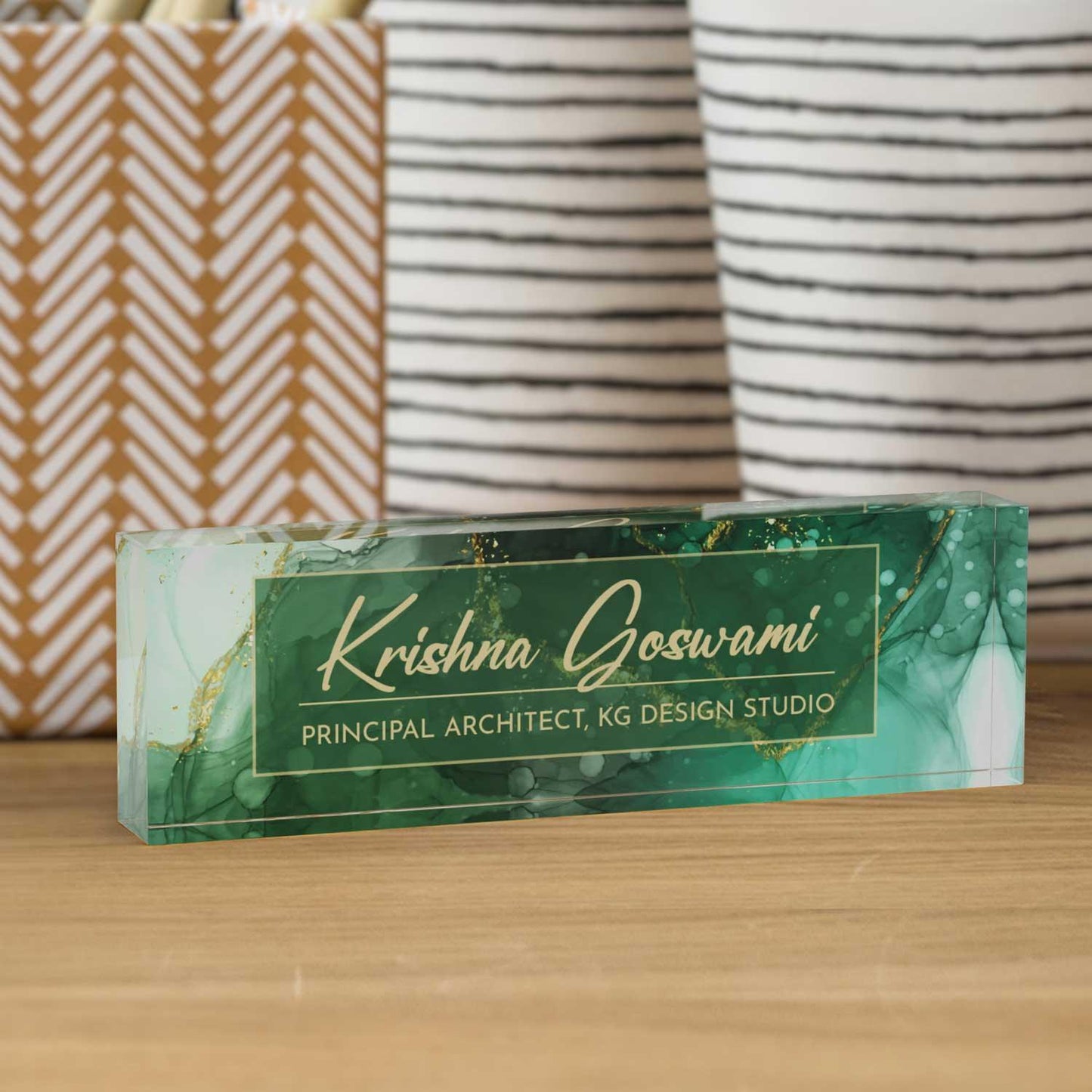 Jade Green - Acrylic Desk Name Plate - Housenama