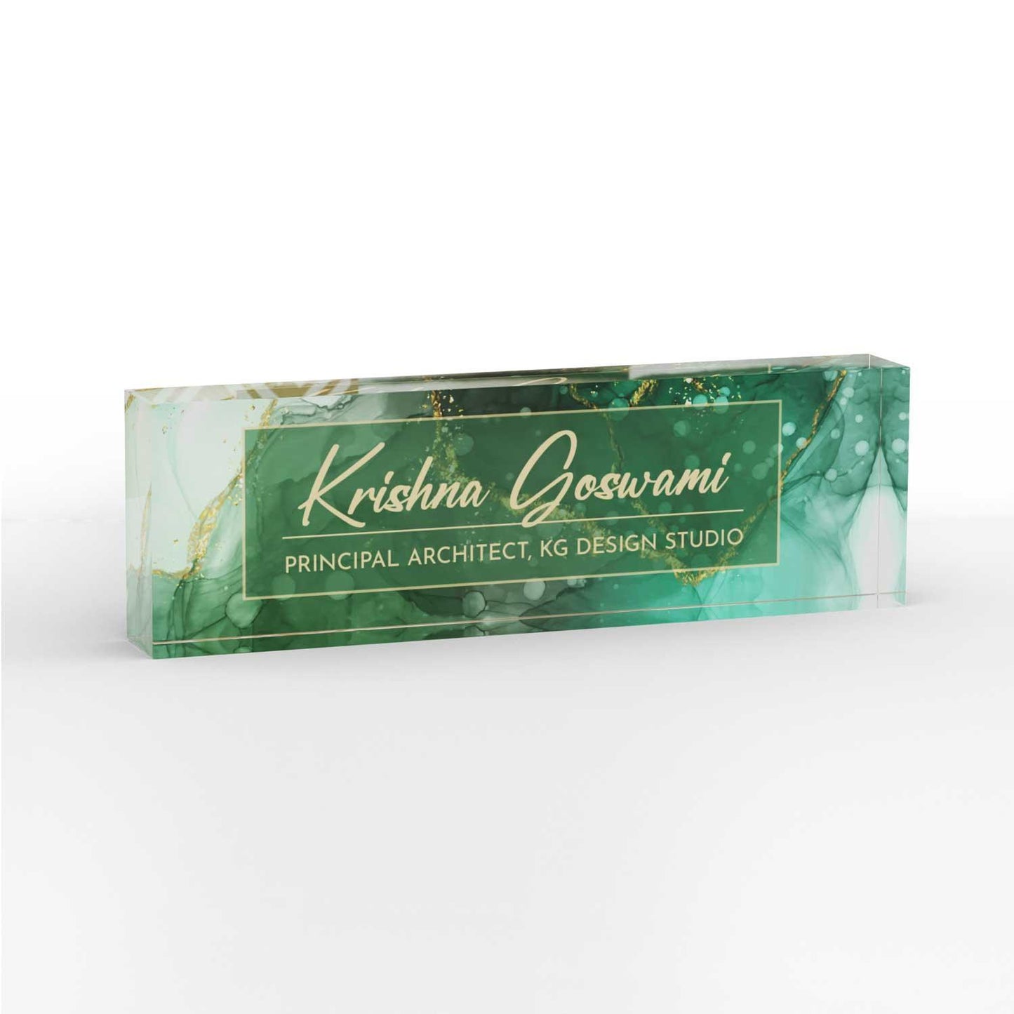 Jade Green - Acrylic Desk Name Plate - Housenama