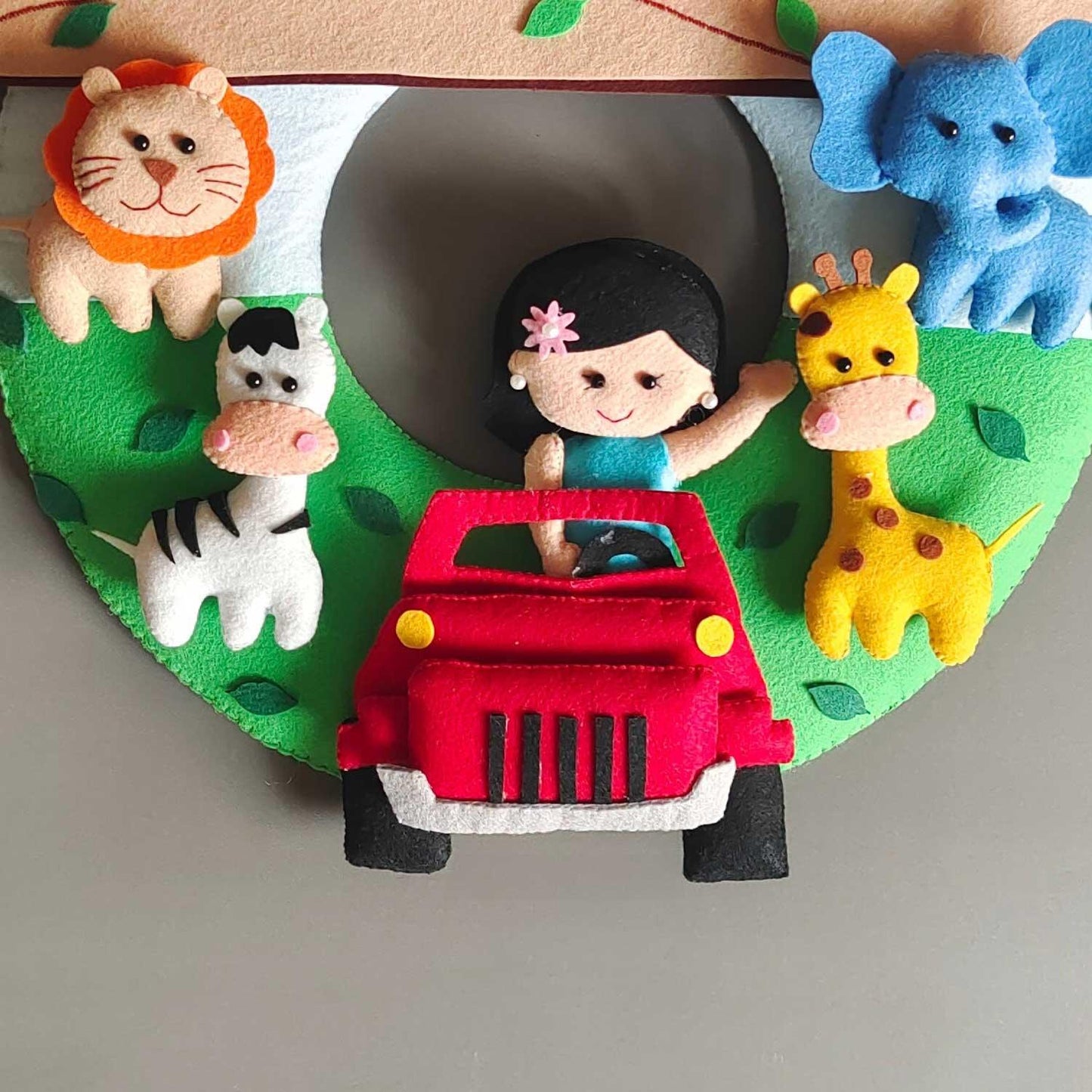 Personalized Felt Name Plate - Jungle Safari Theme