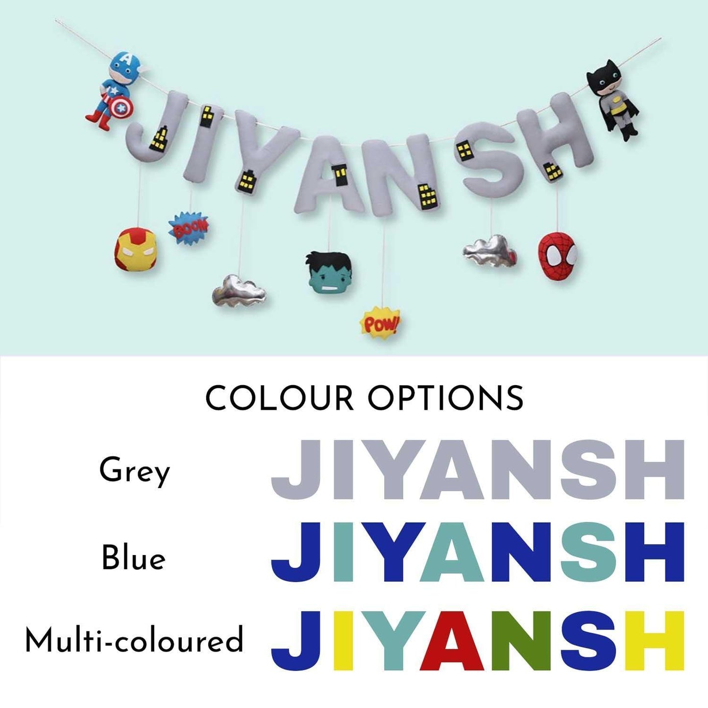 Junior Superhero - Personalized Name Bunting for Kids - Housenama