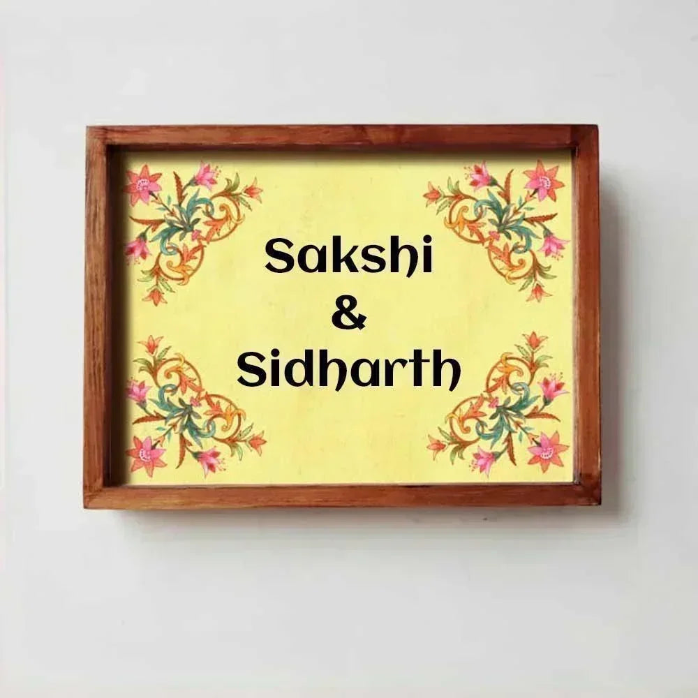 Kona - Handcrafted Framed Nameplate - Red