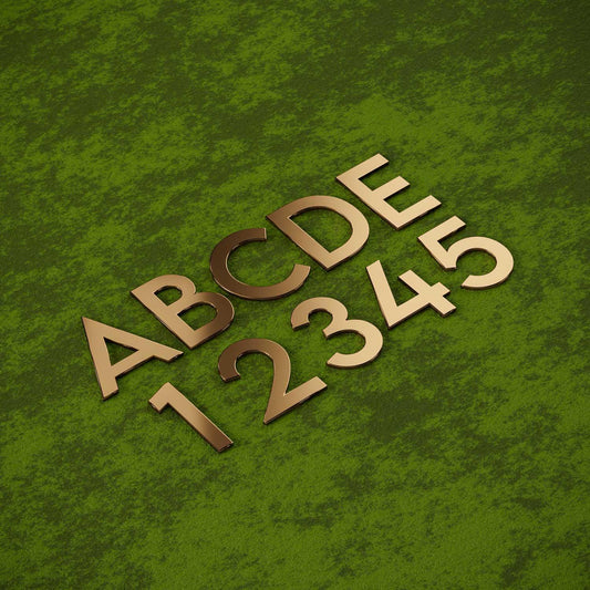 Lemon - Geometric Brass Door Numbers & Letters - Housenama