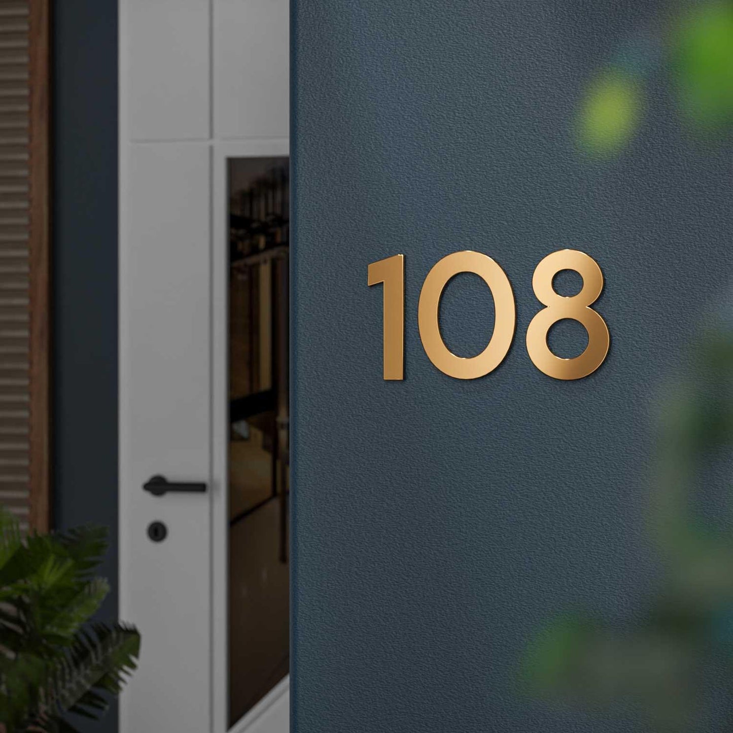 Lemon - Geometric Brass Door Numbers & Letters - Housenama