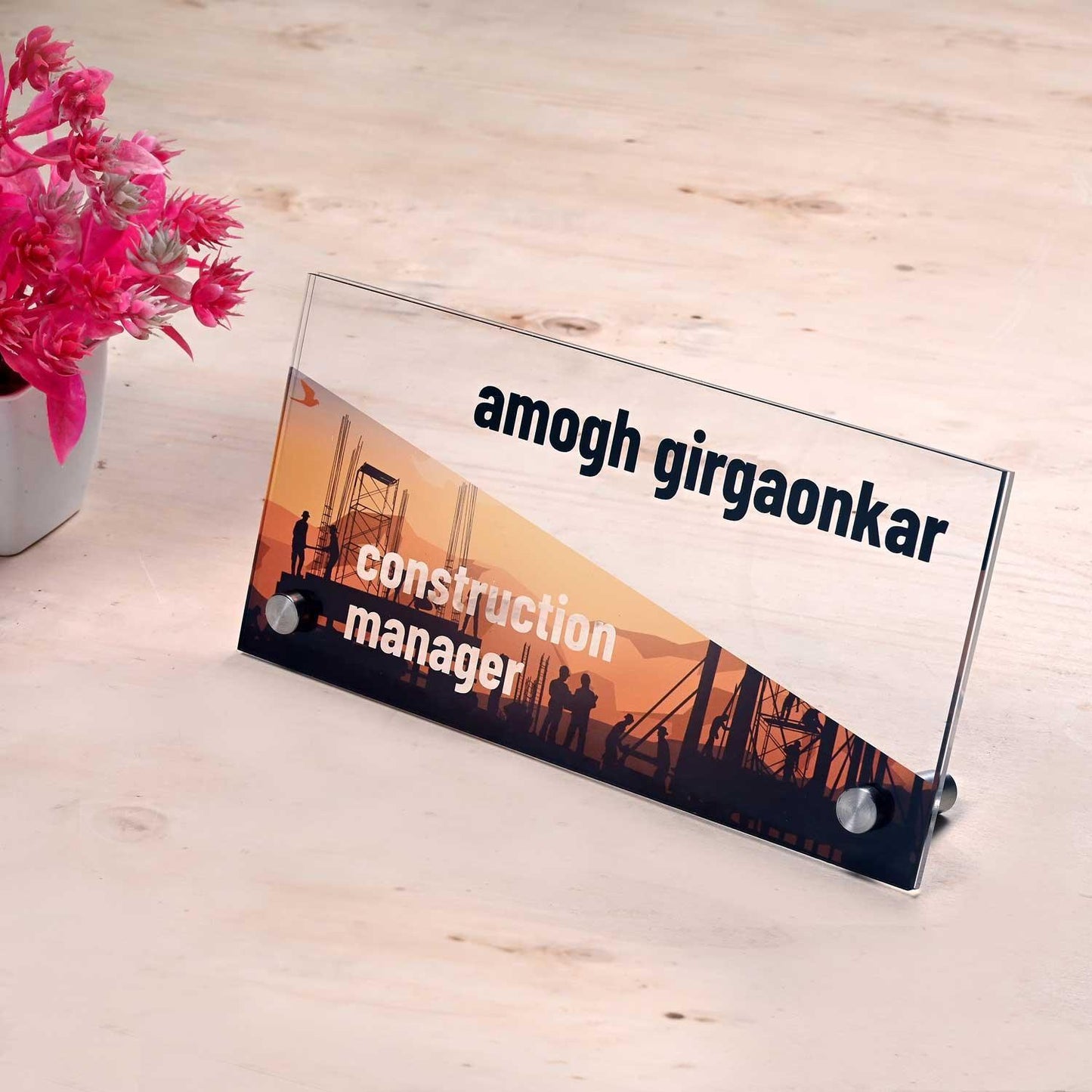 Men At Work - Office Desk Sign for Real Estate/Construction Executives - Housenama