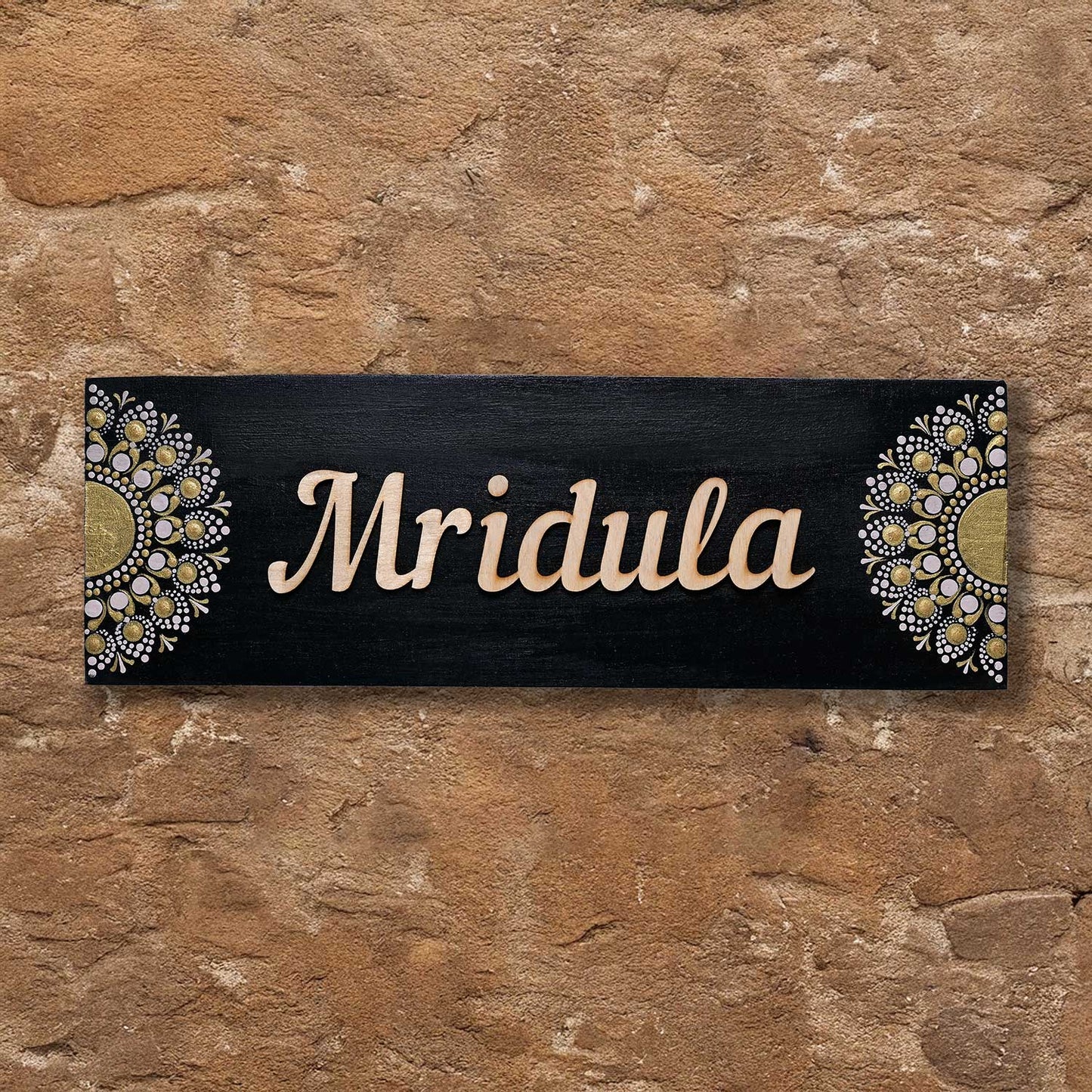 Midnight Gold Mandala Nameplate