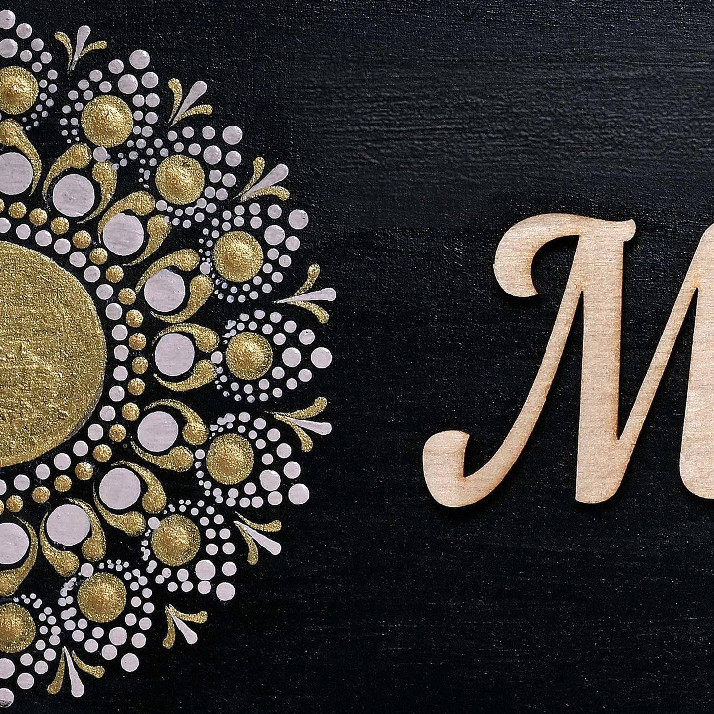 Midnight Gold Mandala Nameplate
