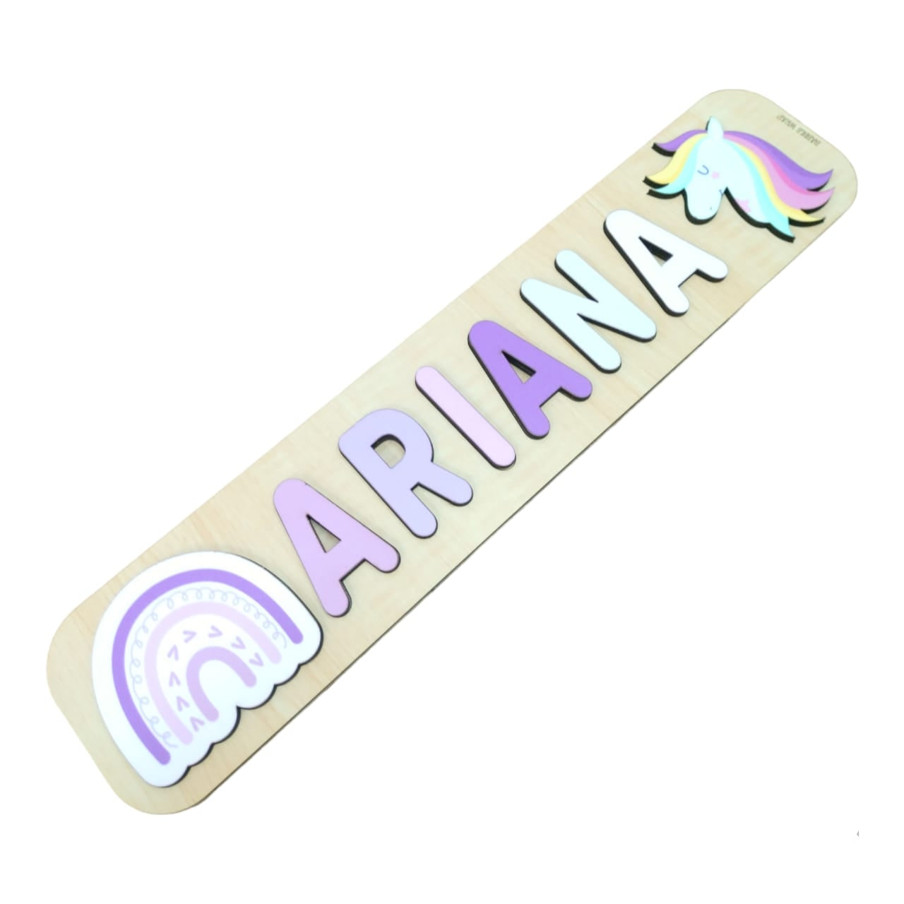 Personalised Wooden Name Puzzle - Mixed Picturesque (2 Elements)