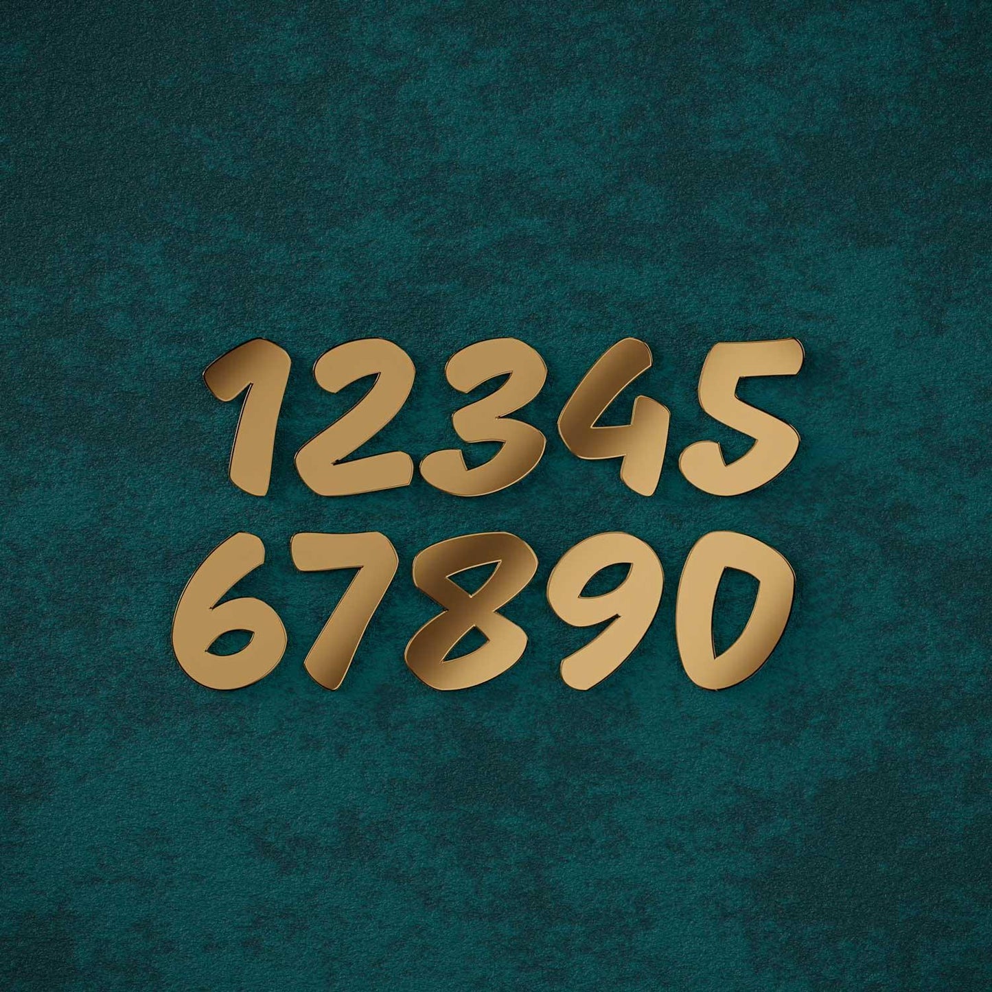 Mogra - Dense Brass Door Numbers & Letters - Housenama