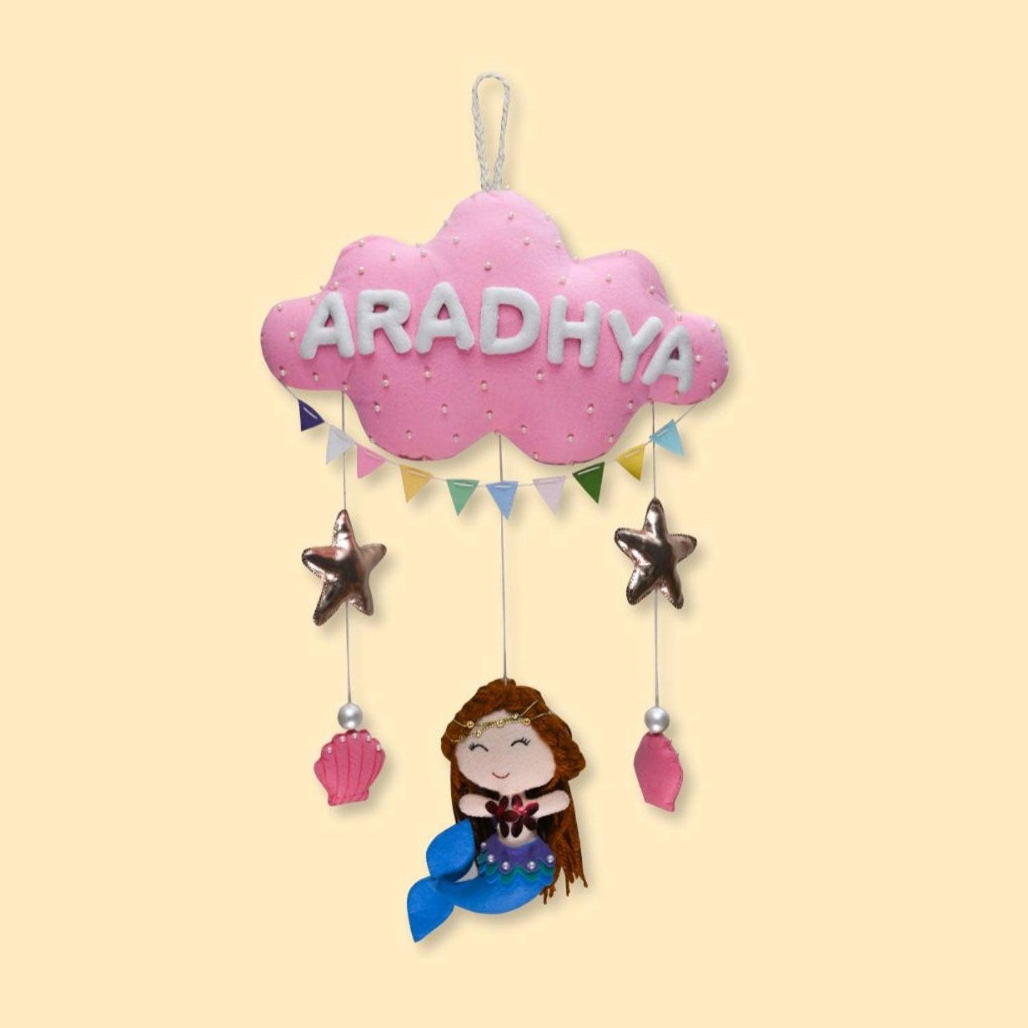 Mystical Mermaid Magic Cloud-themed Name Plate for Children - Housenama