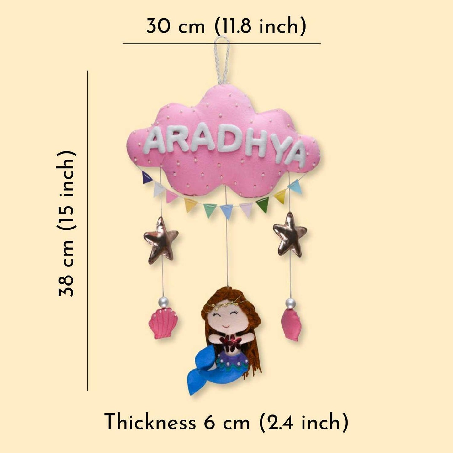 Mystical Mermaid Magic Cloud-themed Name Plate for Children - Housenama