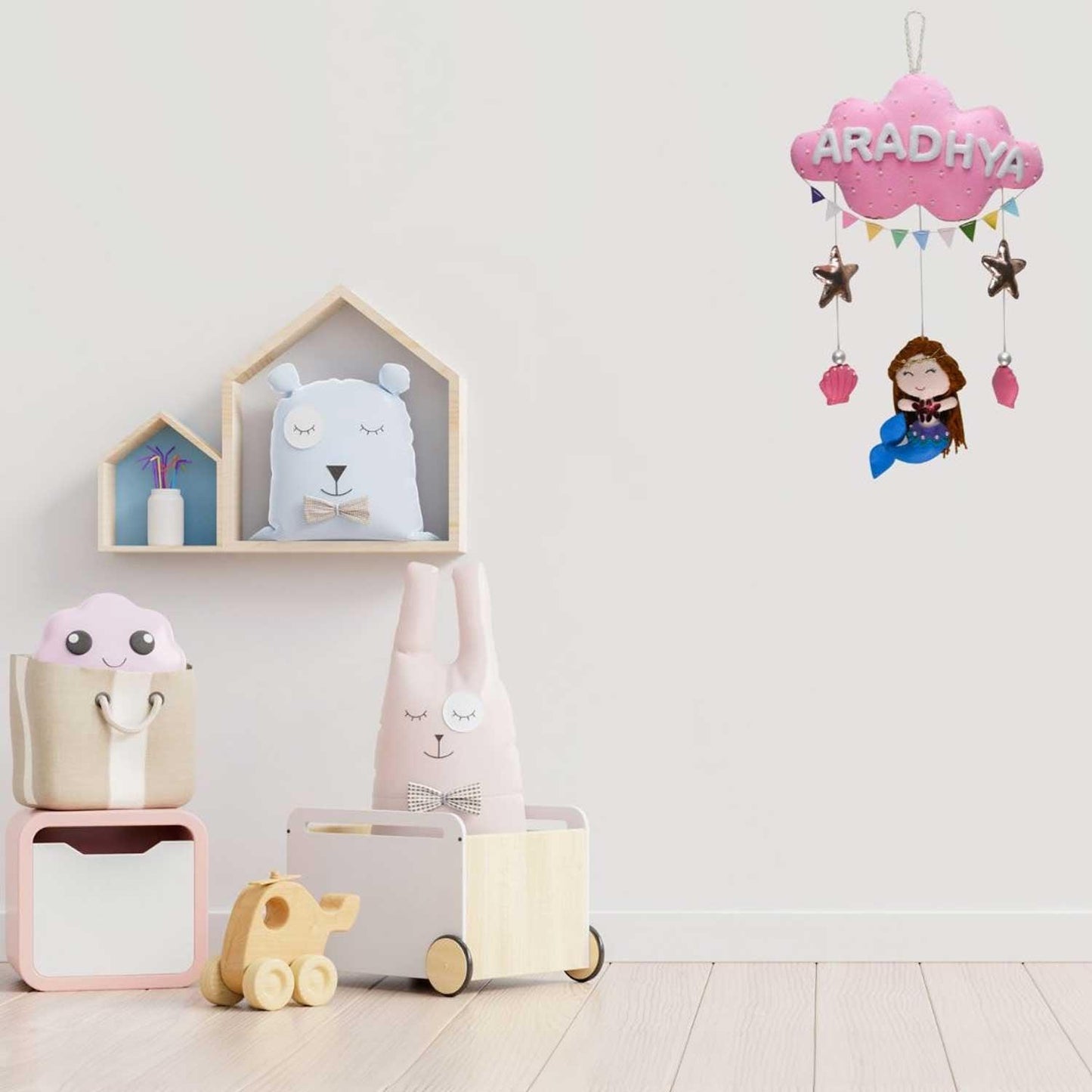 Mystical Mermaid Magic Cloud-themed Name Plate for Children - Housenama