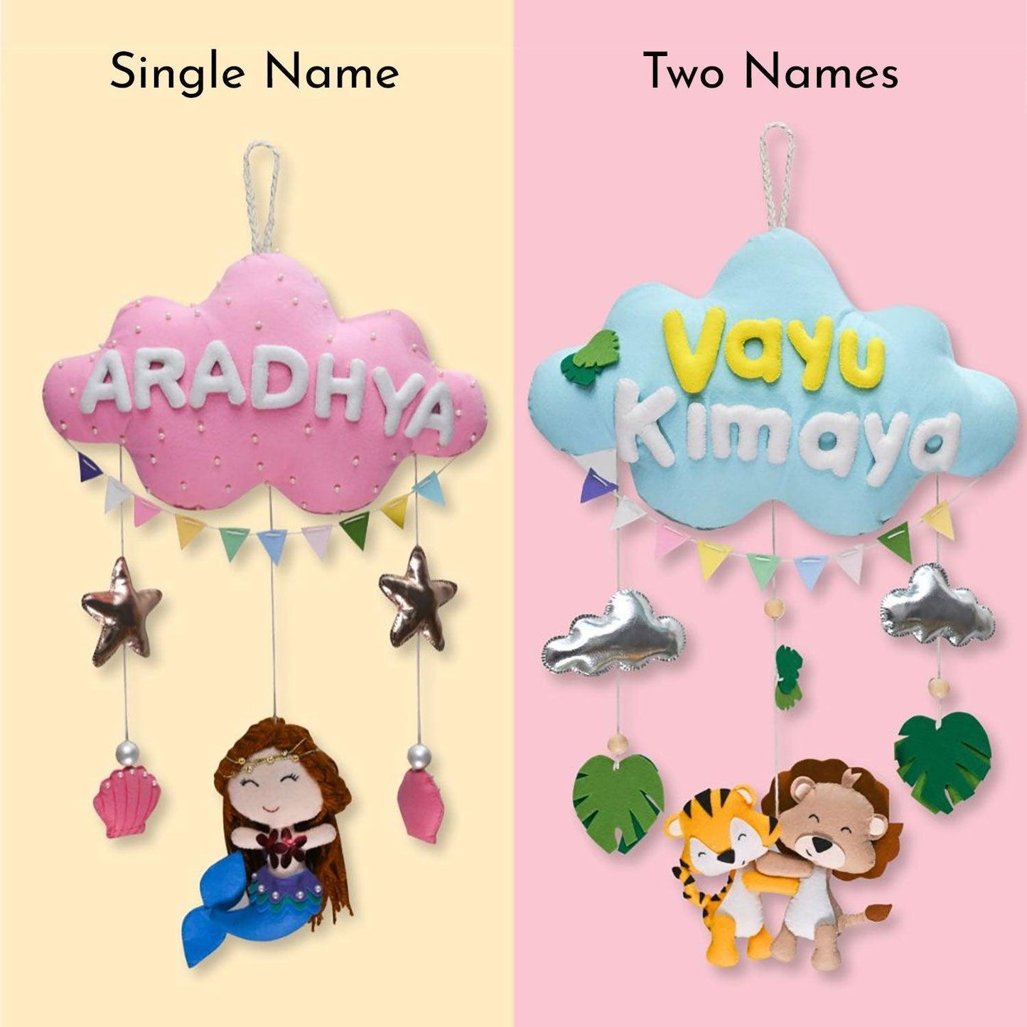 Mystical Mermaid Magic Cloud-themed Name Plate for Children - Housenama