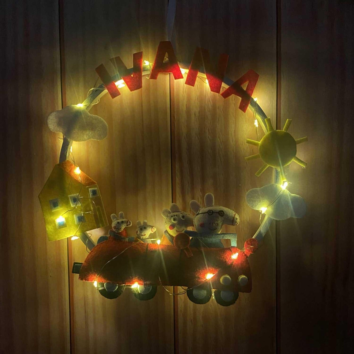 Mystical Mermaid Hoop Name Plate with Fairy Lights - Housenama