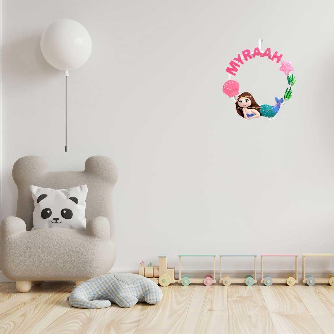 Mystical Mermaid Hoop Name Plate with Fairy Lights - Housenama